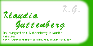 klaudia guttenberg business card